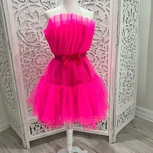 Hot pink tulle barbie dress